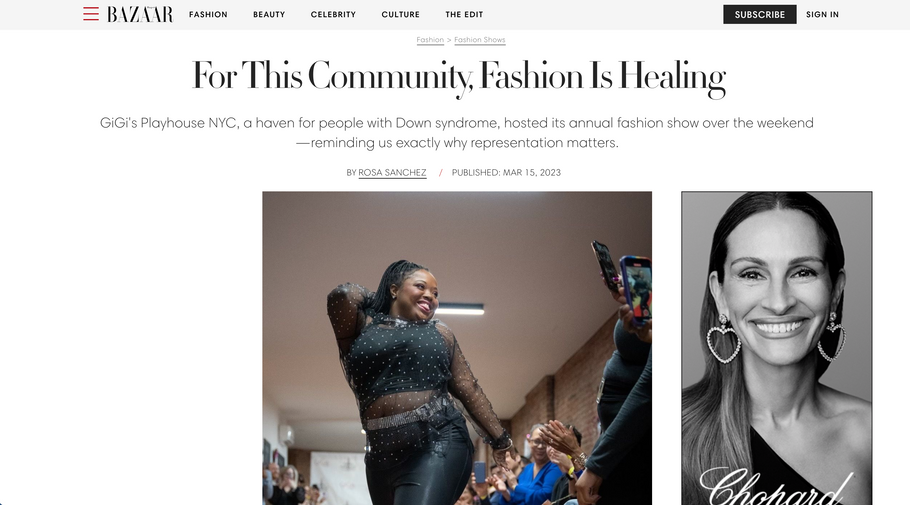 Harper's Bazaar feature's Gigi's Playhouse fashion show (and Alivia)