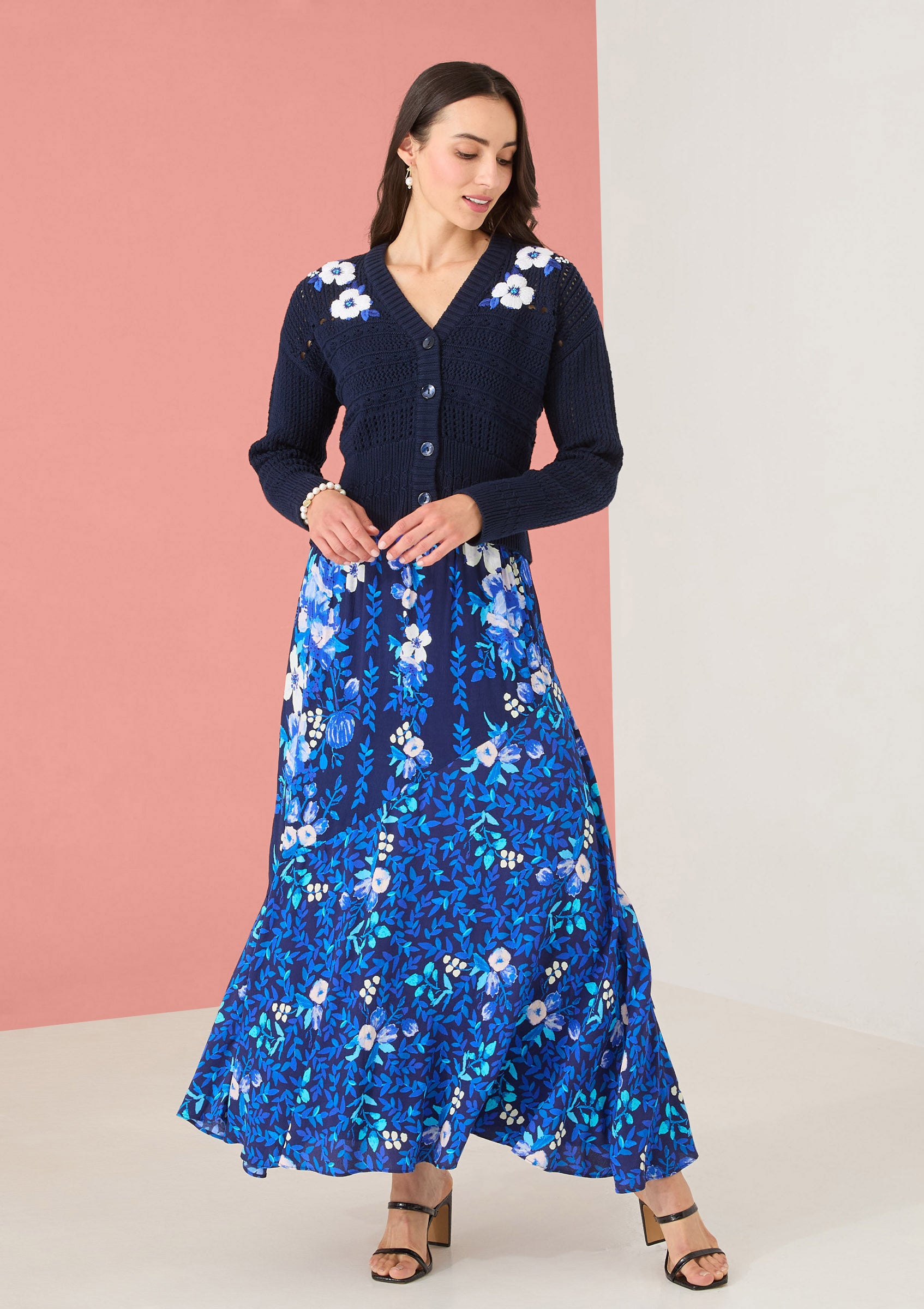 Cale Formians ネイビー セーター 鷲刺繍　キャリー Blue Printed Toile Sweater - RachelAntonoff.com