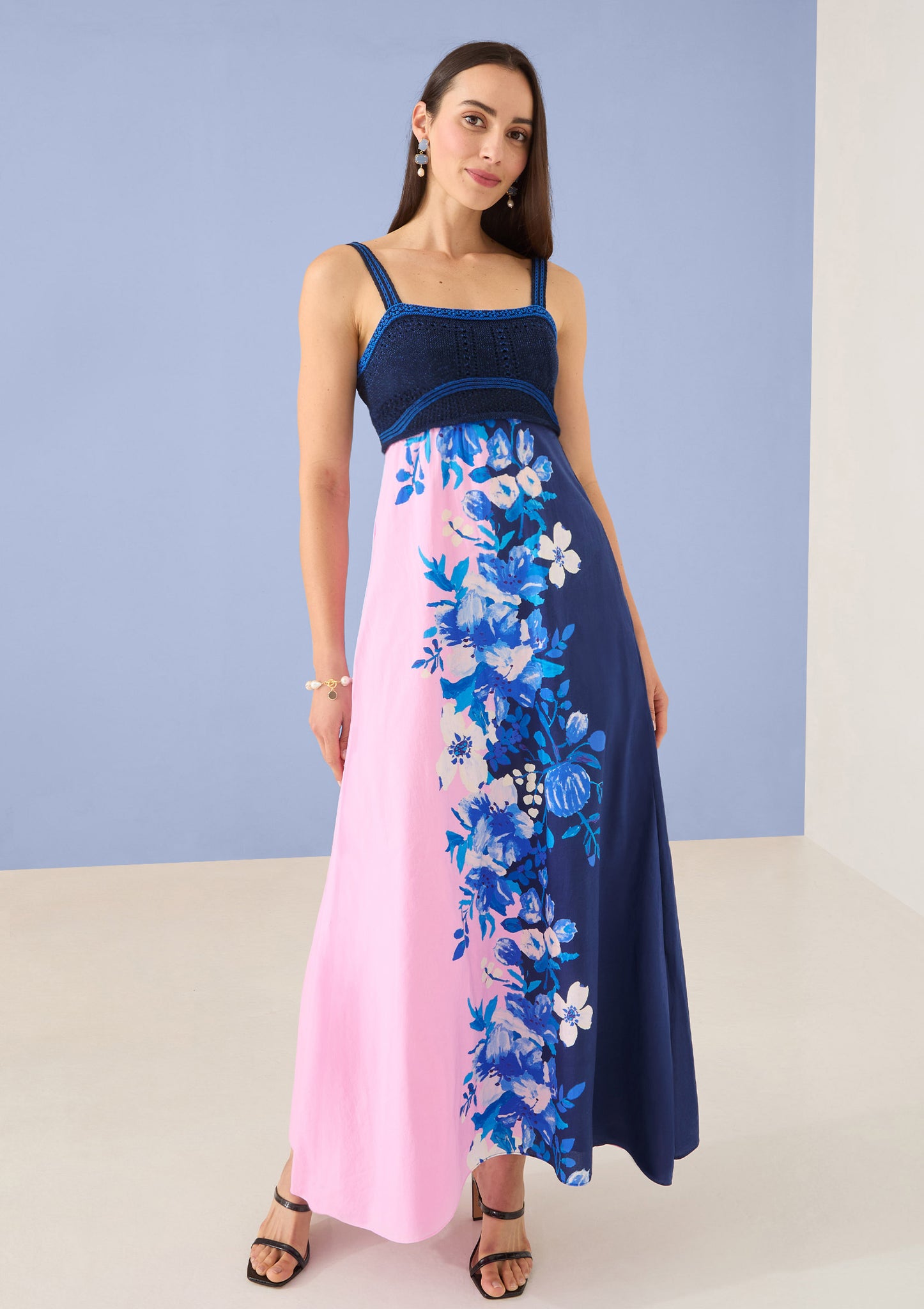 lavinia jersey wrap dress Boden Lavinia Jersey Wrap Dress , Tropic Meadow in Blue
